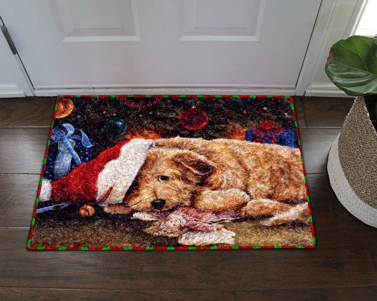 Poodle Christmas Doormat