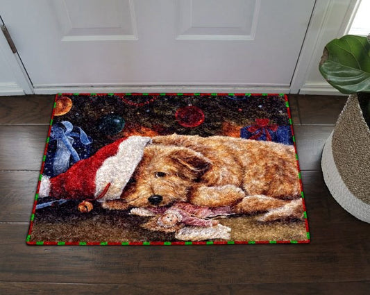 Poodle Christmas Doormat