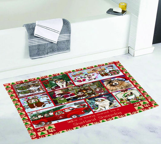Shetland Sheepdog Christmas Doormat