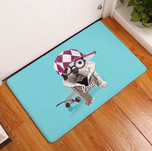 French Bulldog Skateboard Doormat