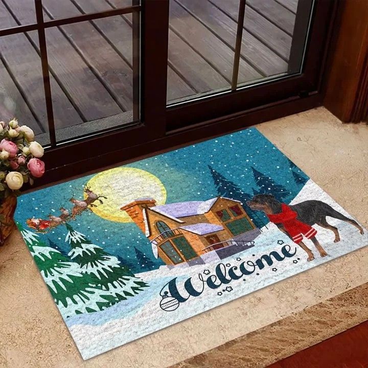 Rottweilers Christmas Doormat
