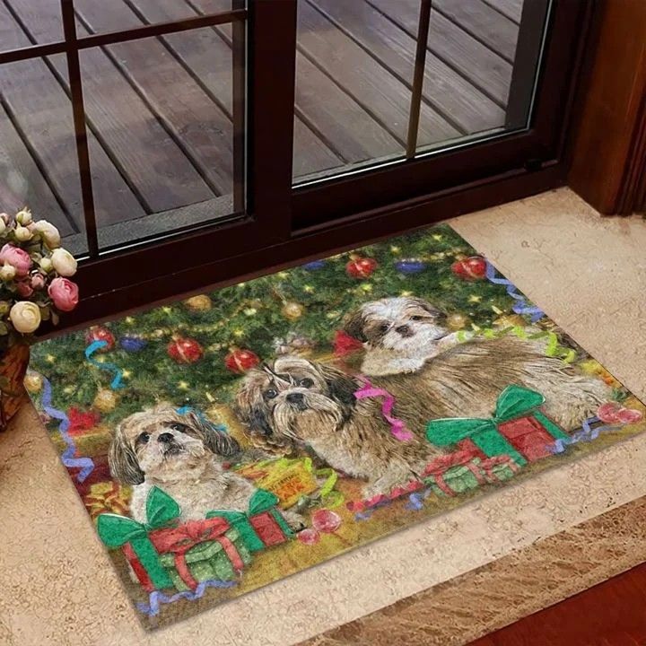 Christmas Tree Shih Tzu Doormat