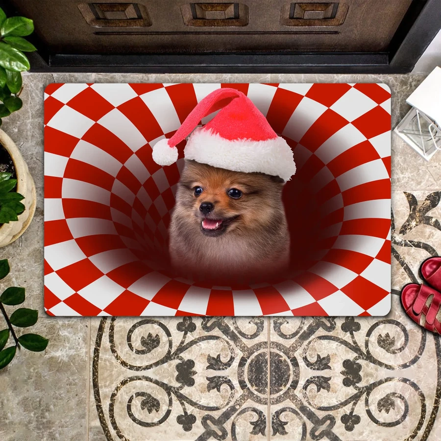 Pomeranian Christmas Doormat