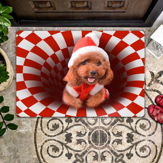 Poodle Christmas Doormat