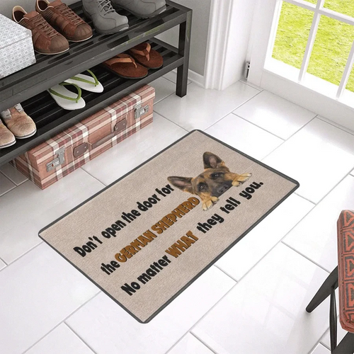 German Shepherd Open The Door Doormat
