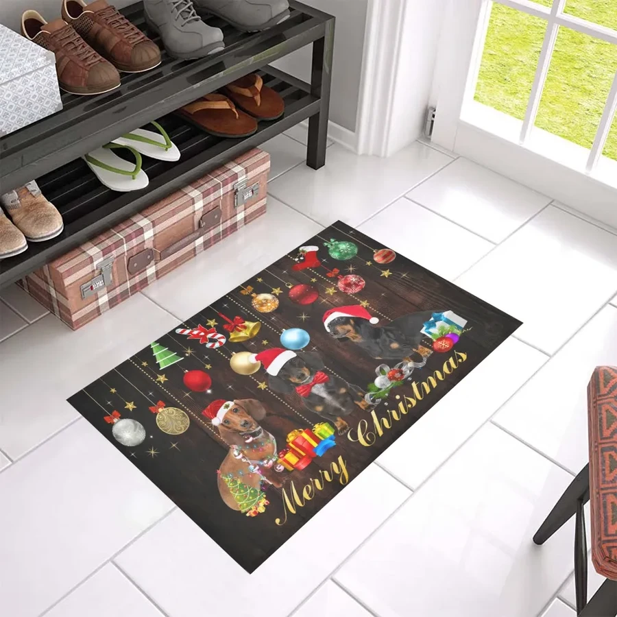 Dachshund Merry Christmas Doormat