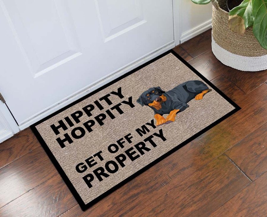 Rottweiler Hippity Hoppity Doormat