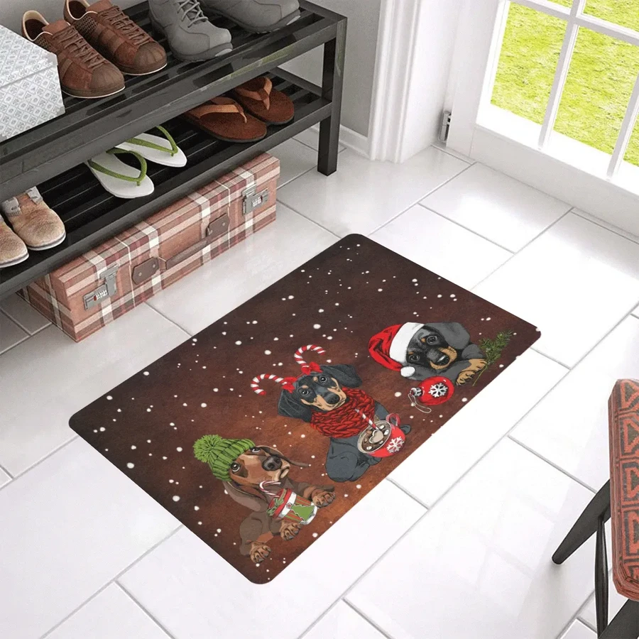 Christmas With Accessories Of Dachshund Doormat