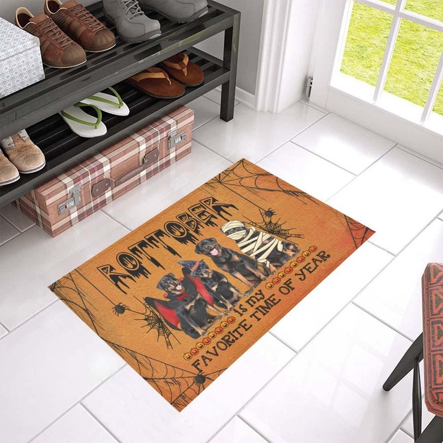 Rottweiler Halloween Doormat