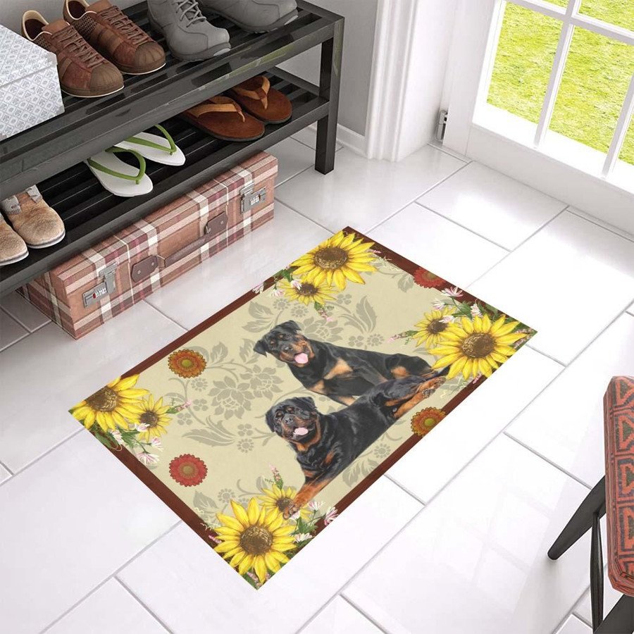 Flower Rottweiler Doormat
