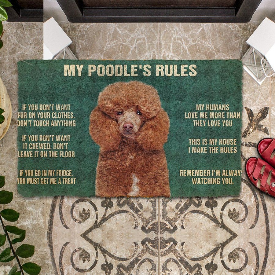 My Poodles Rules Doormat