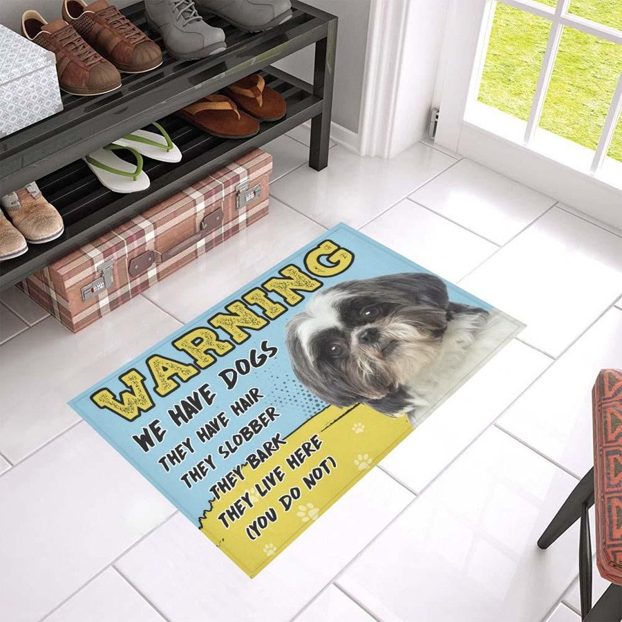 Shih Tzu Warning Doormat