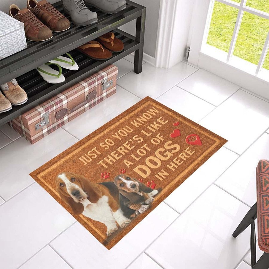 Basset Hounds In Here Doormat