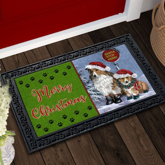 Shetland Sheepdog Christmas Doormat