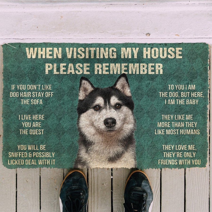 Husky Dogs House Rules Doormat