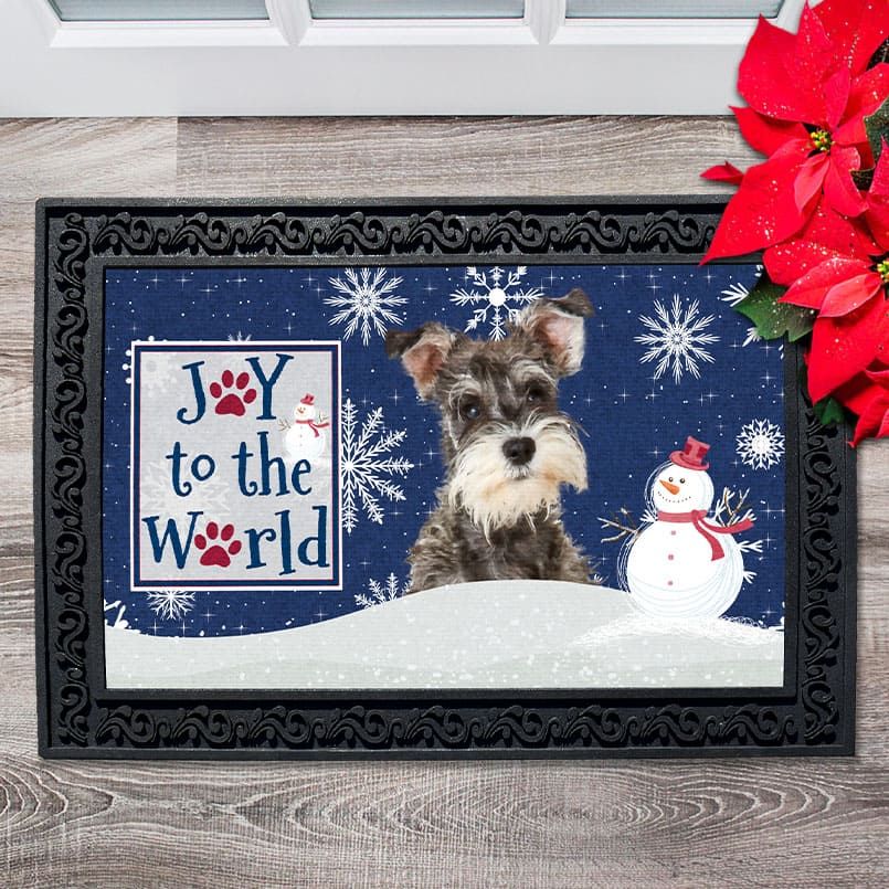 Christmas Snowflakes Miniature Schnauzer Doormat