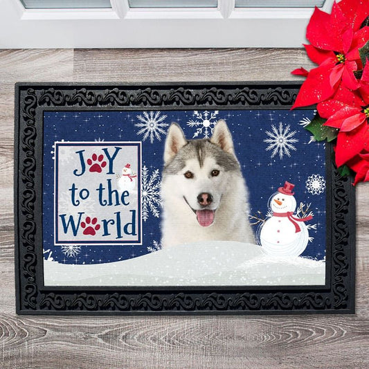 Christmas Snowflakes Siberian Husky Doormat