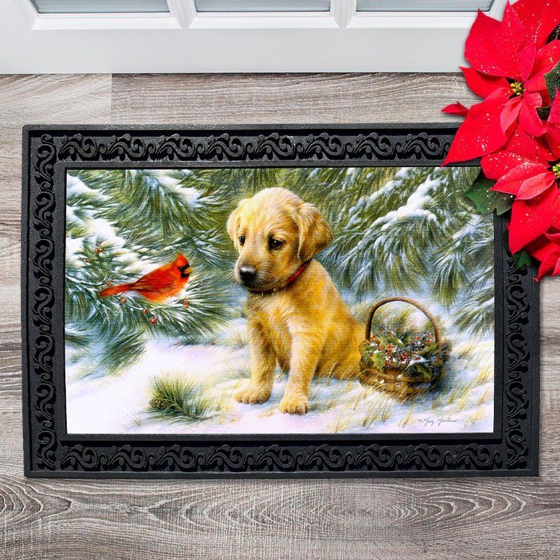 Golden Retriever Winter Doormat