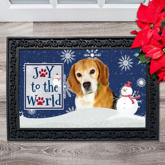 Christmas Snowflakes Beagle Doormat