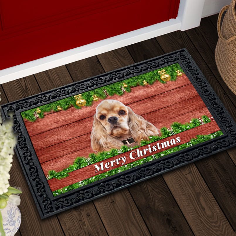 Christmas Barnwood Cocker Spaniel Doormat