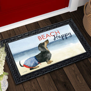 Beach Happy Dachshund Doormat