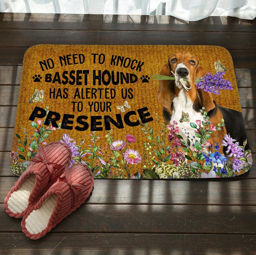 Basset Hound Alerted Doormat