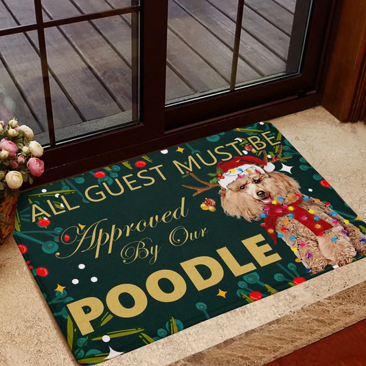 Poodle Christmas Doormat
