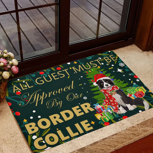 Border Collie Christmas Doormat