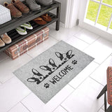 French Bulldog Welcome Grey Doormat