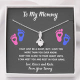 Baby Heart-Feet Alluring Beauty Necklace with Message Card and Gift Box Baby Feet Footprints Necklace for Expecting Mom XL015C - TGV