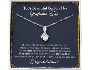 Graduation Gift Necklace for Her - She believed she sould, so she did - College High School Senior Graduation Gift - Class of 2022 Alluring Beauty Necklace - 034E - TGV