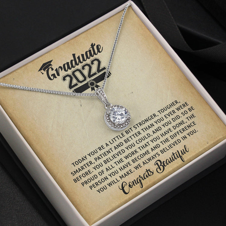 Graduation Necklace Gift - Today you're a little bit stronger, tougher, smarter, patient and better than you ever were - College, High School, Senior, Master Graduation Gift - Class of 2022 Eternal Hope Necklace - 036I - TGV