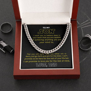 Son Cuban Link Chain -You Are Capable Of Achieving Anything you Put Your Mind To Son Necklace From Dad - TGV