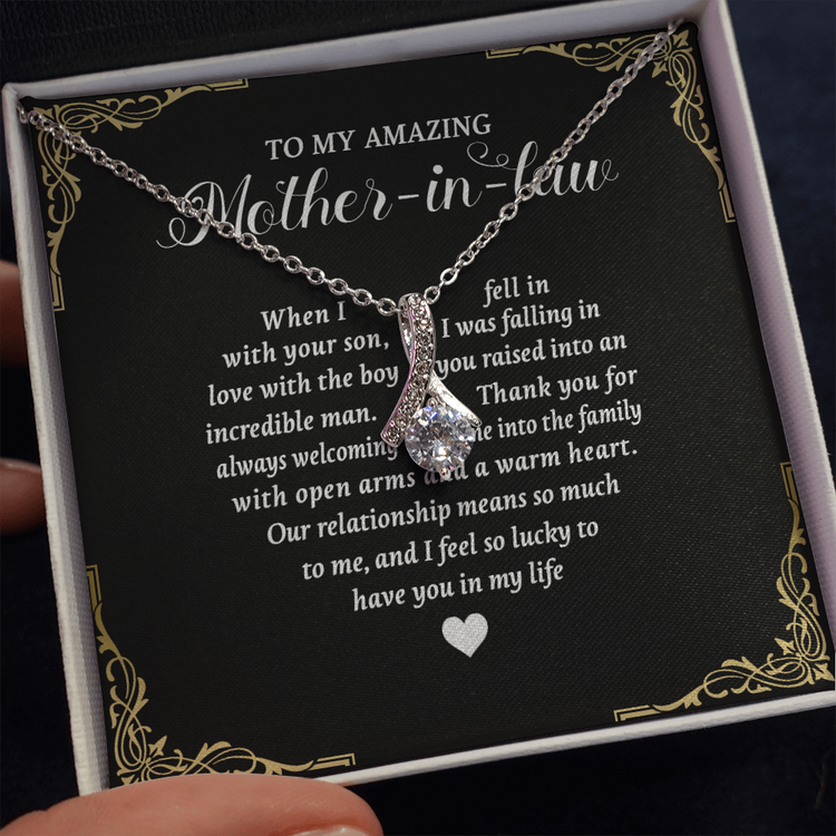 To My Amazing Mother In Law Necklace - I feel so lucky to have you in my life, Gift for Mother In Law, Mother's Day Gift, Alluring Beauty Necklace - TGV