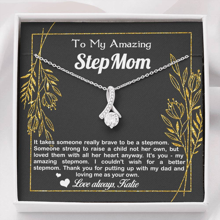 To My Amazing StepMom Thank you for putting up with my dad and loving me as your own Alluring Beauty Necklace XL045D - TGV
