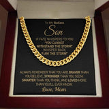 To My Badass Son - I am the storm - Cuban Link Chain Necklace from Mom - TGV
