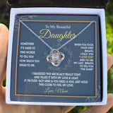 To My Beautiful Daughter Granddauter Necklace Gift From Mom Dad Grandma Papa - I'd use the last breath to tell you I Love you - Personalized Love Knot, Eternal Hope, Alluring Beauty Necklace 052A - TGV