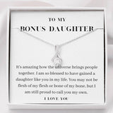 To My Bonus Daughter Necklace, Birthday Gift For Bonus Daughter, Stepdaughter, Graduation Gifts Alluring Beauty Necklace - TGV