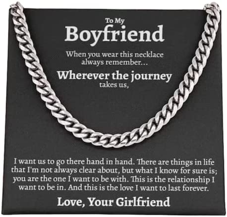 To My Boyfriend Love Girlfriend Cuban Link Chain Necklace, Gift For Boyfriend, Gift For Man, Necklace For Man - TGV