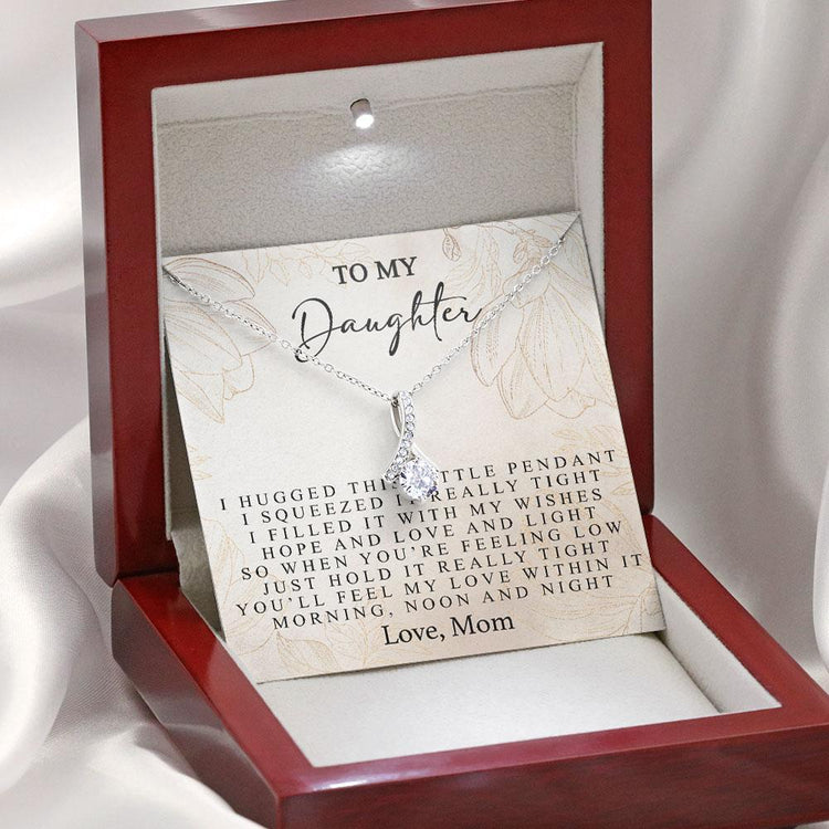 To My Daughter Granddaughter I Filled It With My Wishes, Hope, Love and Light - Personalized Alluring Beauty Necklace - TGV