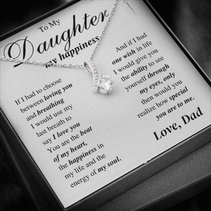 To My Daughter My Happiness Necklace - You Are The Beat Of My Heart - Alluring Beauty Necklace - TGV