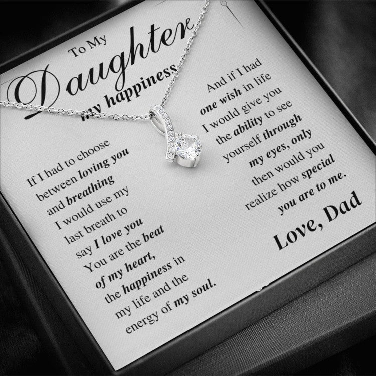 To My Daughter My Happiness Necklace - You Are The Beat Of My Heart - Alluring Beauty Necklace - TGV