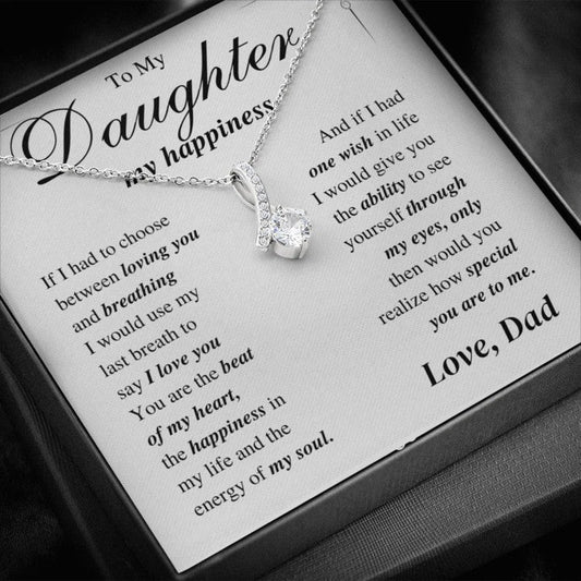 To My Daughter My Happiness Necklace - You Are The Beat Of My Heart - Alluring Beauty Necklace - TGV