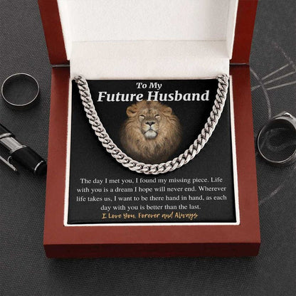 To My Future Husband Necklace, I Want To Be Hand In Hand, Necklace for Future Husband, Cuban Link Chain Necklace - TGV