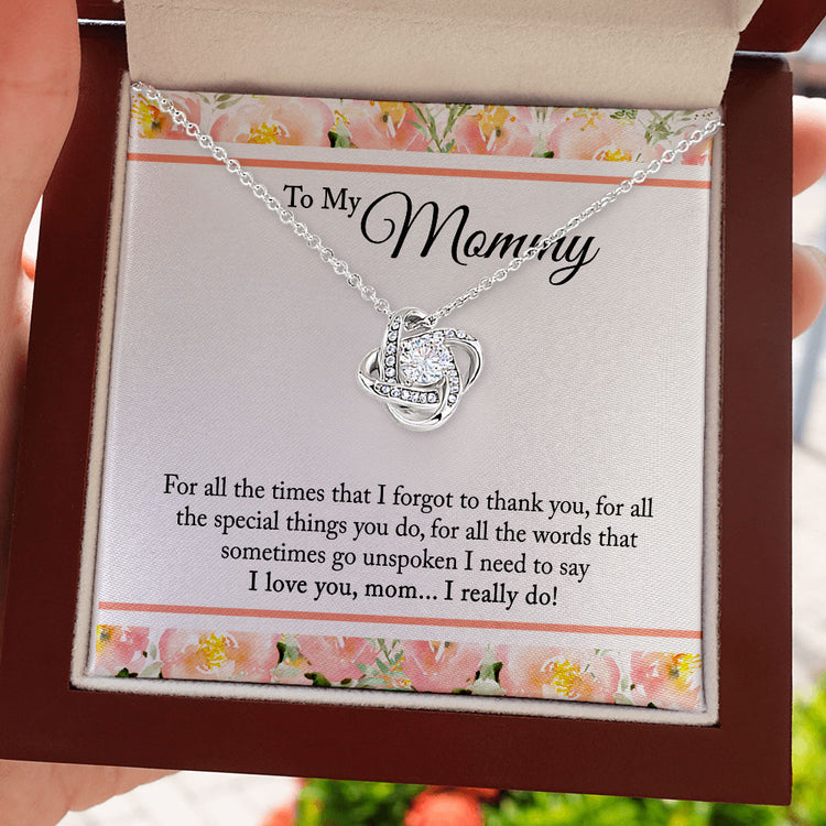 To My Mom Necklace Gift For all times that I forgot to thank you Love Knot, Alluring Beauty, Sunflower, Turtle Necklace - 362B - TGV