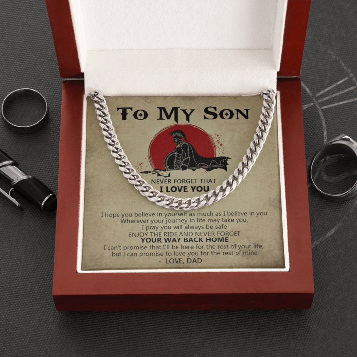To My Son - I Can Promise To Love You For The Rest Of Mine - Cuban Link Chain Necklace - TGV