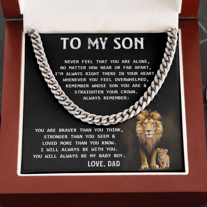 To My Son - Loved More Than You Know - Cuban Link Chain Necklace - TGV