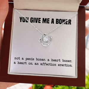 To My Wife Girlfriend Soulmate Necklace - Funny You Give Me A Boner An Affection Erection Love Knot - Alluring Beauty - Cross Dancing Necklace 029E - TGV