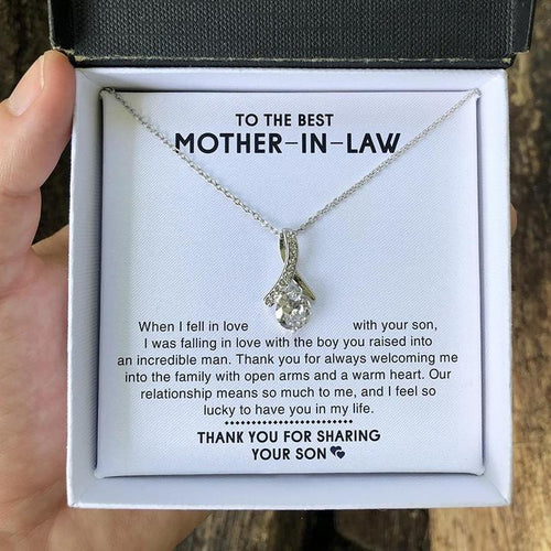 To The Best Mother-In-Law Necklace - Thank You For Sharing Your Son - Alluring Beauty Necklace - TGV