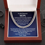 To my Dearest Son Necklace The Proudest moment for me is telling others that You Are My Son Love , Mom Cuban Link Chain Necklace 340B - TGV